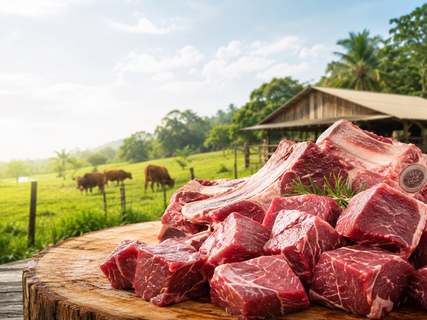 Daging lembu segar dari ladang